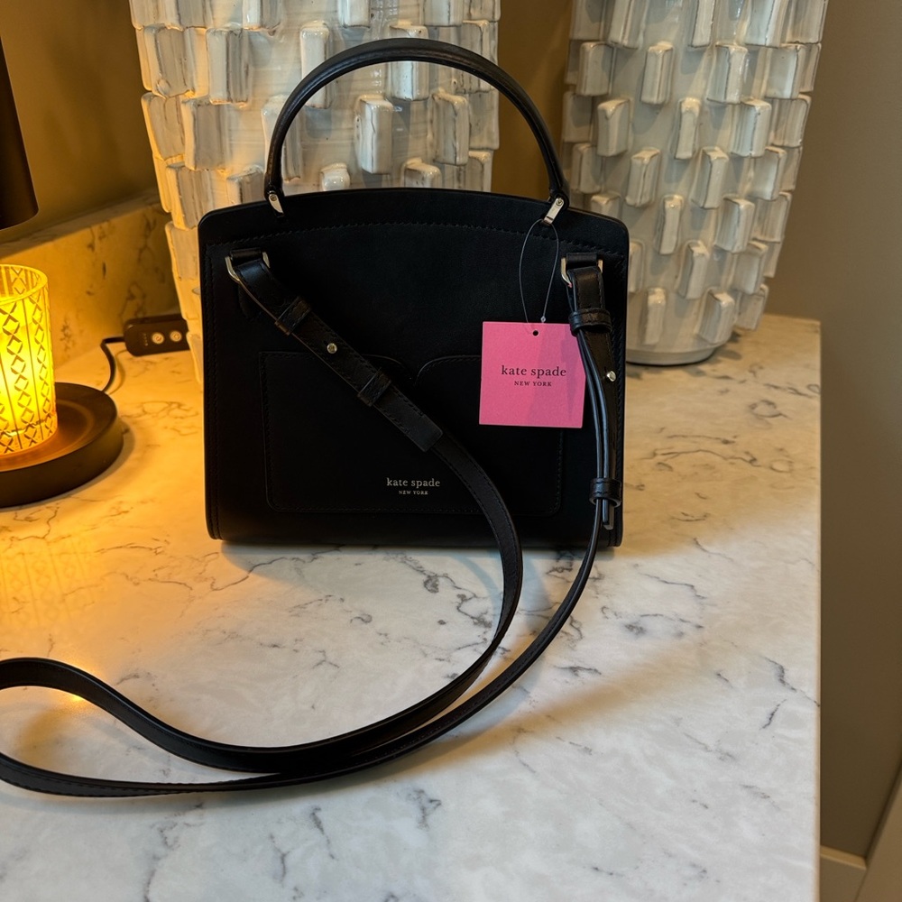 kate spade Romy Black Floral Appliqué Satchel - Picture 3 of 9